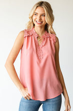 Load image into Gallery viewer, Solid Ruffled V-Neck Sleeveless Top