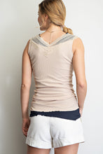 Load image into Gallery viewer, Lace Double V-Neck Tank