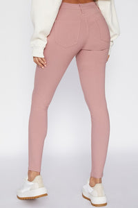 Pink Hyperstretch Skinny Ankle Jeggings