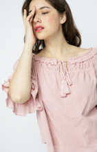 Load image into Gallery viewer, Off Shoulder Tiered Bell Sleeve Top