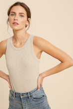 Load image into Gallery viewer, Latte Ribbed Knit Tank Bodysuit