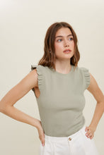 Load image into Gallery viewer, Ribbed Knit Ruffle Tank
